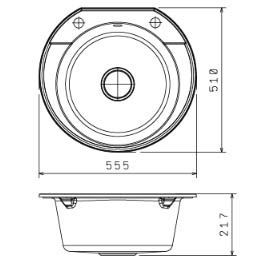 Florentina ЭЛЬБА грей мойка накладная