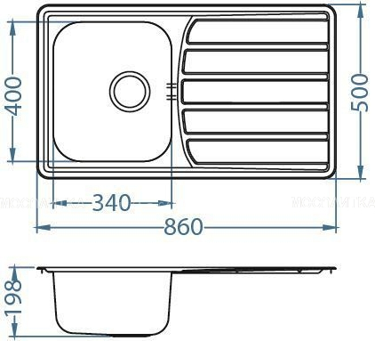 Alveus ZOOM 30 LEI-90 860X500 1X кухонная мойка