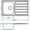 Alveus ZOOM 30 LEI-90 860X500 1X кухонная мойка
