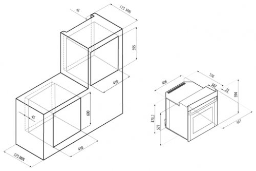 Fornelli FEA 45 SONATA WH духовой шкаф электрический схема встройки