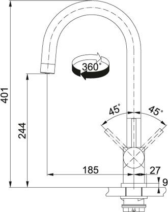 Franke EOS CLEAR WATER сталь смеситель
