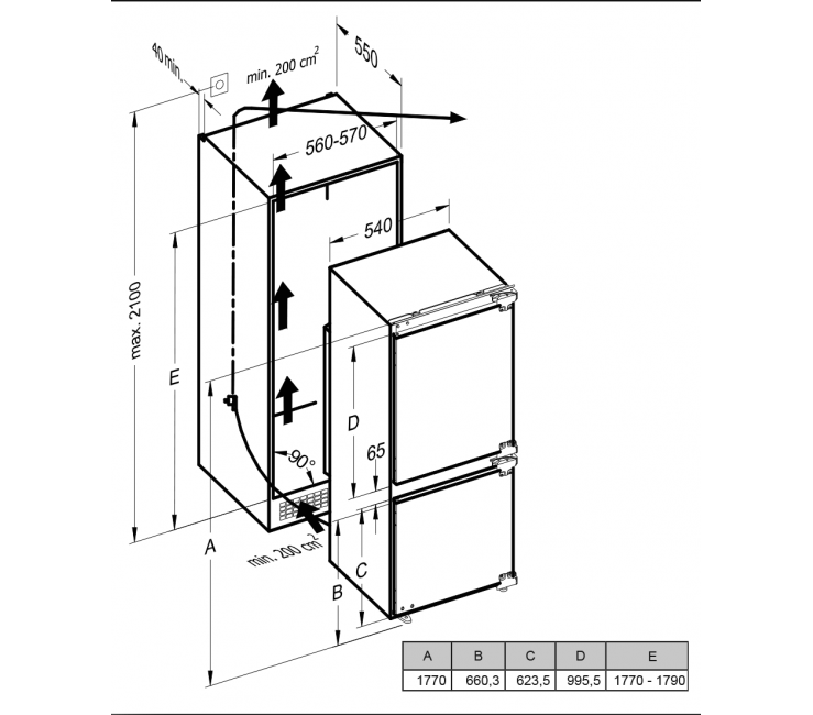 Schaub Lorenz SLUE235W4 встраиваемый двухкамерный холодильник  в .