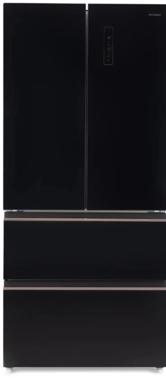 Hyundai CM55043F черное стекло холодильник трехкамерный