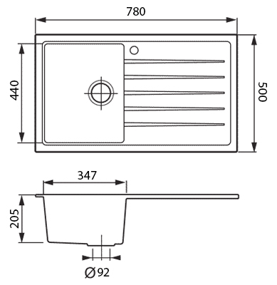 TopZero Juliet  780.500-07 Ice мойка гранитная