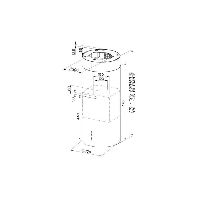 Faber CYLINDRA ISOLA PLUS WH GLOSS A37 вытяжка