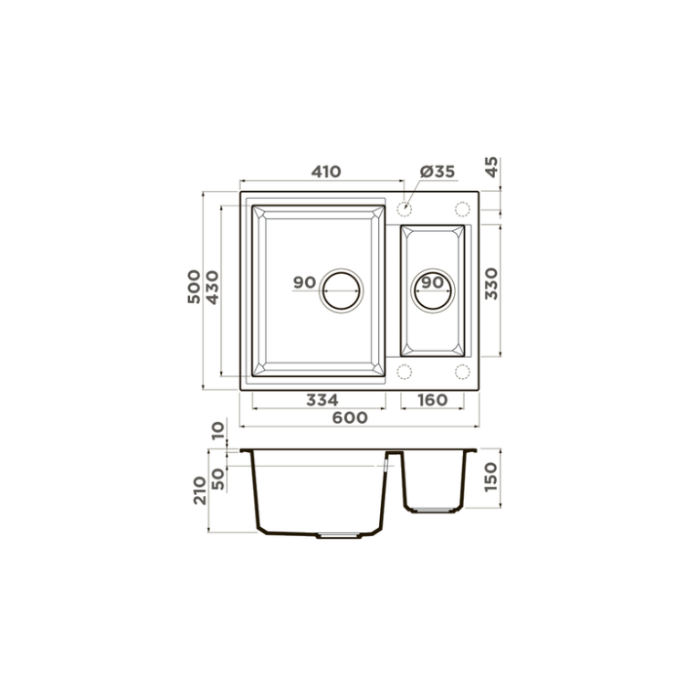 Omoikiri Sakaime 60-2-BE Tetogranit/Ваниль мойка