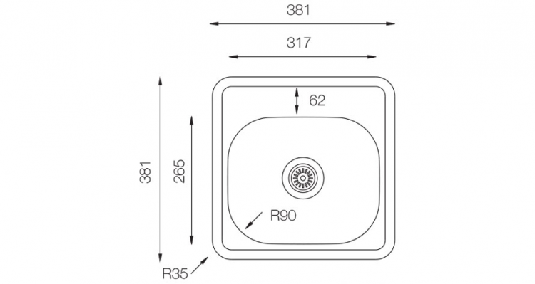 TopZero COM381.381.GT6K мойка врезная