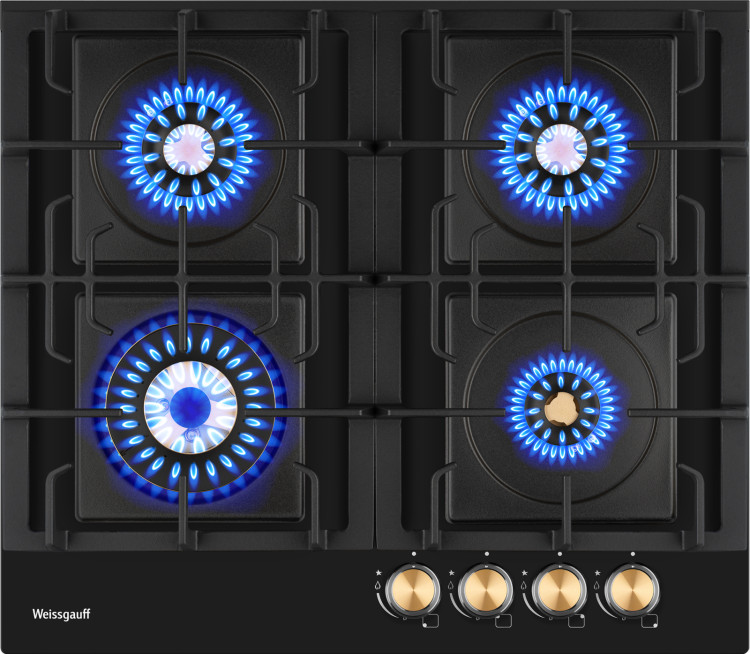 Weissgauff HGG 641 BV Volcano Burner Nano Matt Glass газовая варочная панель