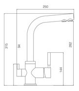 TopZero WIX 302 STCR смеситель матовый хром