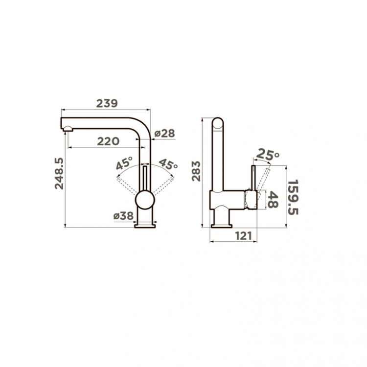 Omoikiri Tanigawa-BN латунь/нержавеющая сталь смеситель