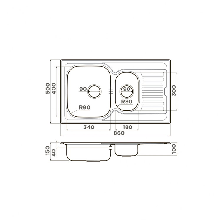 Omoikiri Kashiogawa 86-2-IN мойка