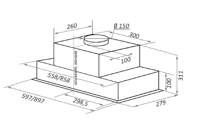 Maunfeld FANTASY LIGHT 60 Biege вытяжка