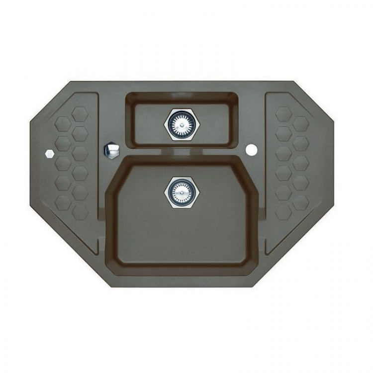 Alveus SENSUAL 60 GRANITAL+ CHOCOLATE-G03M 900x610x200 1+1/2 кухонная мойка