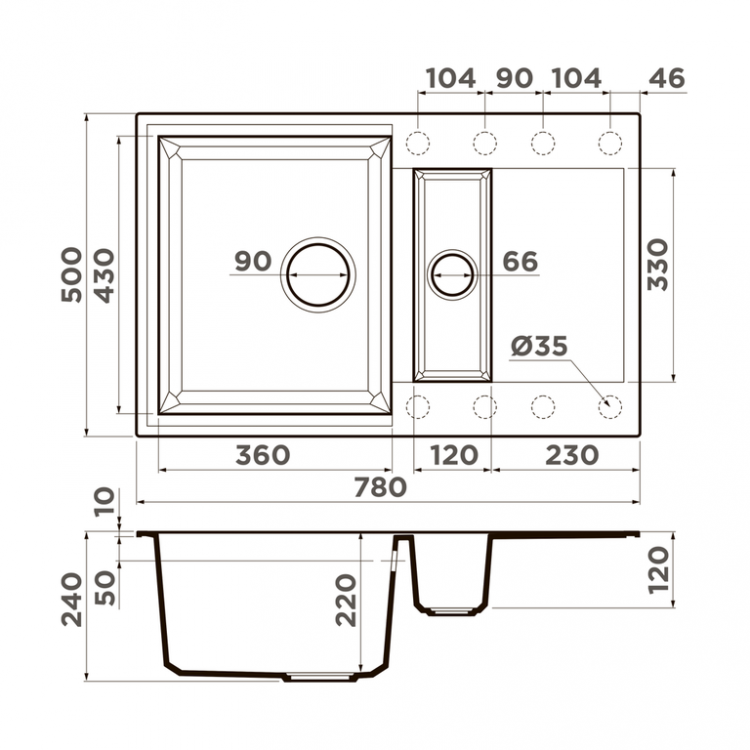 Omoikiri Sakaime 78-2-GR Tetogranit/leningrad grey мойка