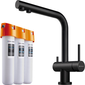 Omoikiri Nagano-GB графит комплект смеситель + фильтр Pure drop Lite