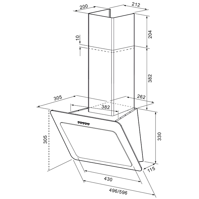 Krona steel LIVA 600 white S вытяжка