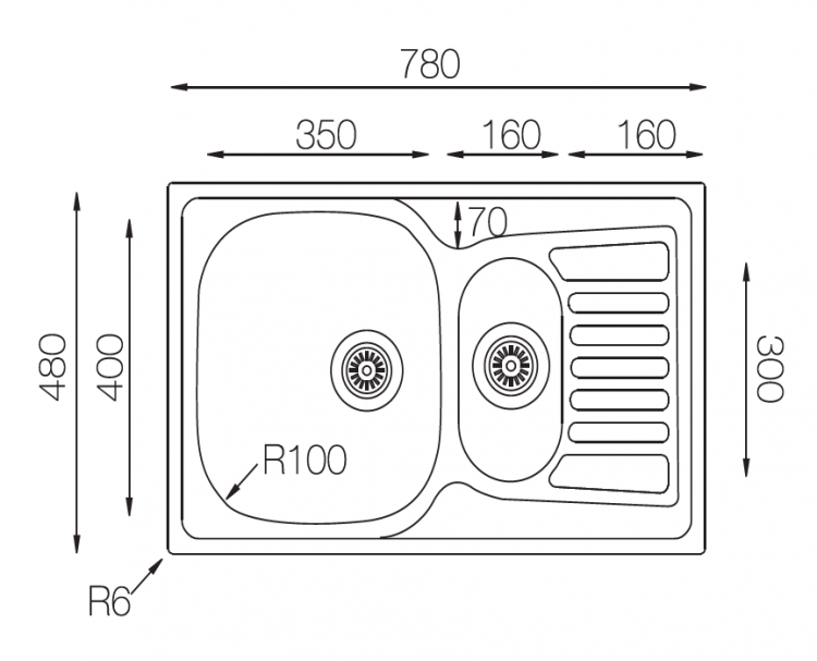 TopZero COP780.480.15.GT8K мойка врезная
