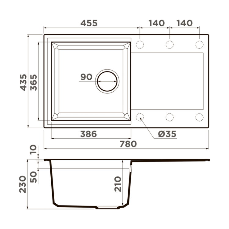 Omoikiri Sakaime 78-GR Tetogranit/leningrad grey мойка