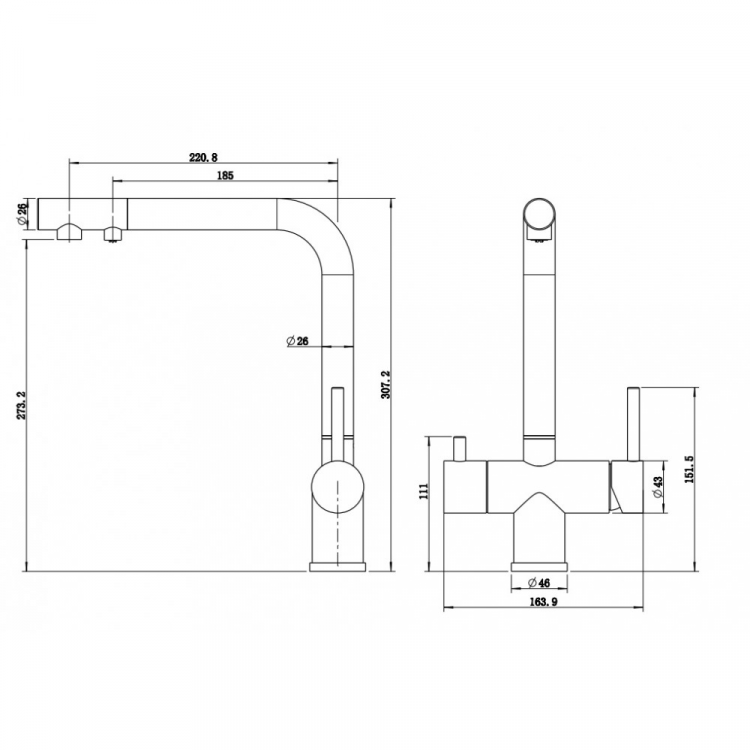 Milacio MCU.559.SS нержавеющая сталь смеситель