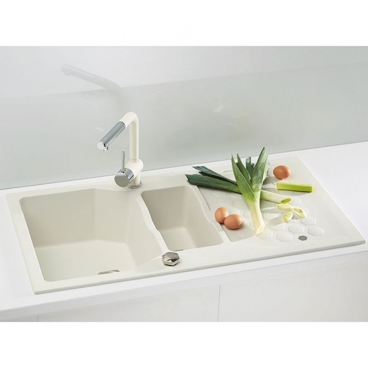 Alveus SENSUAL 70 GRANITAL+ ARCTIC-G11M 980X5201+1/2 900x610x200 1+1/2 кухонная мойка