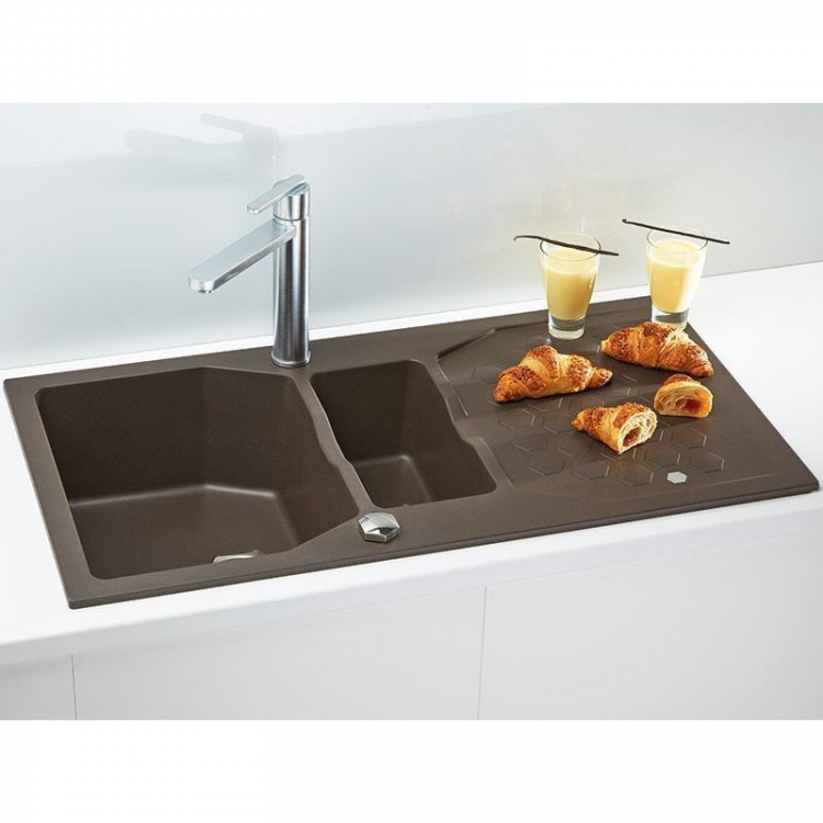 Alveus SENSUAL 70 GRANITAL+ CHOCOLATE-G03M 980X5201+1/2 кухонная мойка