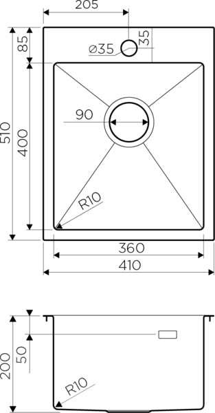 Omoikiri AKISAME 41-IN нерж.сталь/нержавеющая сталь мойка