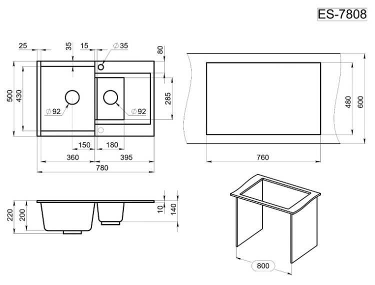 Granula ES-7808 базальт мойка