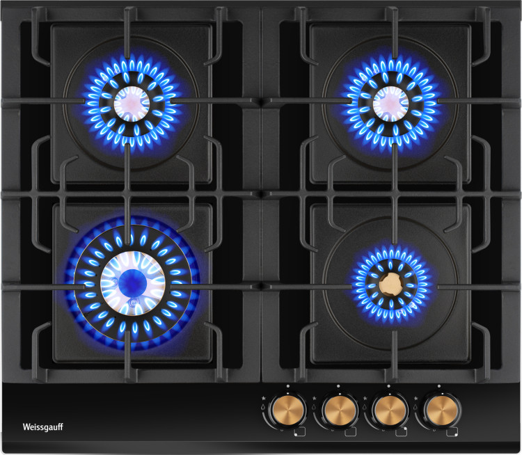 Weissgauff HGG 6445 BL Volcano Burner газовая варочная панель