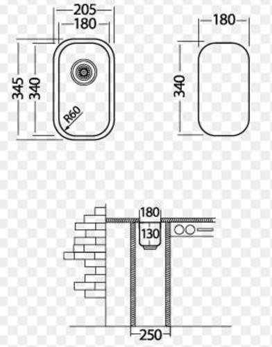 TopZero D180.G8K мойка подстольного монтажа
