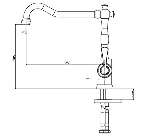 TopZero Rubato TITAN смеситель титан