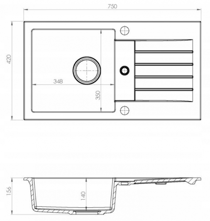 Alveus AMARO 130 G91 350x350x150 кухонная мойка